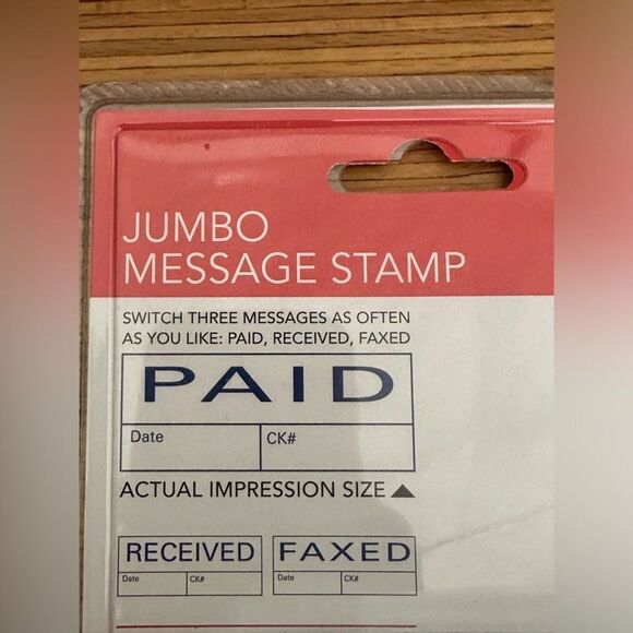 Cosco 2000 Plus Jumbo Message Stamp, PAID, RECEIVED, FAXED - Brand NEW Sealed - Picture 3 of 7